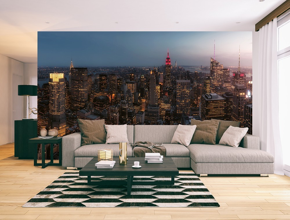 Фотообои 3D 368х254 см Wizard+Genius Вечерний город Нью-Йорк (5059-4P-1)+клей