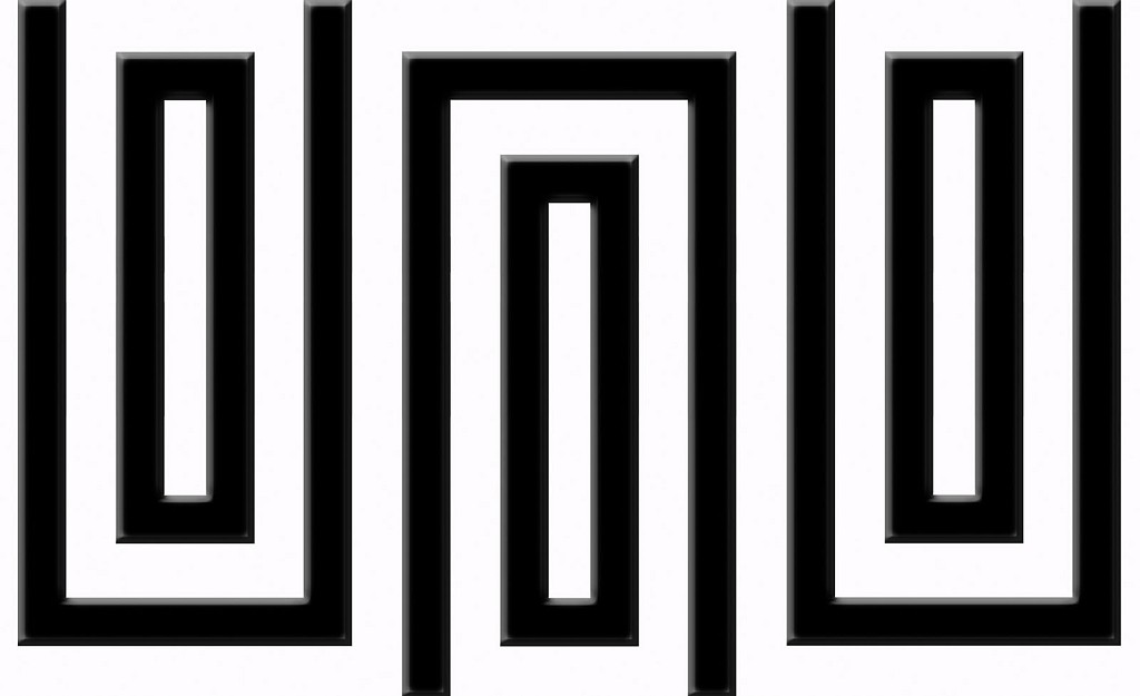 Абстракция флизелиновые фотообои 254x184 см Черно-белый лабиринт (857V4) +клей