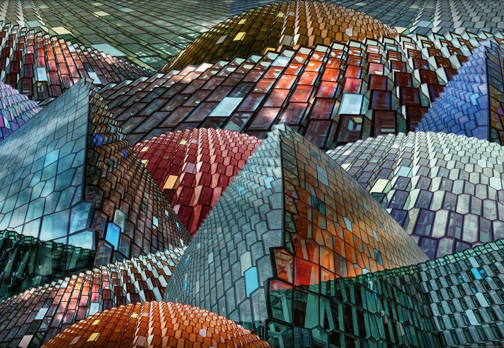 Фотошпалери флізелінові 3D фігури 368х254 см Wizard + Genius Абстрактні піраміди (5043-4V-1)+клей