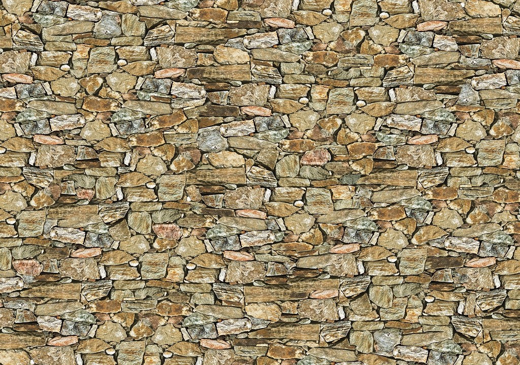 Флізелінові фотошпалери до вітальні 416x254 см Кам'яна стіна (036VEXXXL)+клей