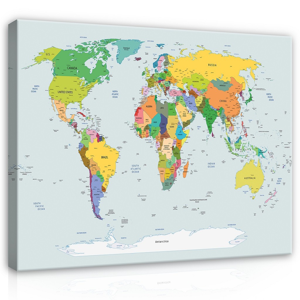 Картина на холсте 100х80 см Карта мира (PP10253O12)