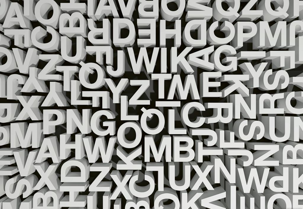 Фотообои 3D фигуры 368х254 см Wizard+Genius Буквы (5172-4P-1)+клей