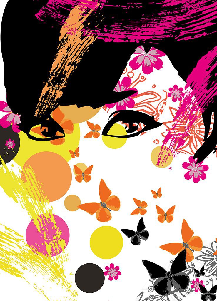 Фотообои 183х254 см Wizard+Genius 439 Цветочная девушка 4 сегмента (7611487062332)+клей