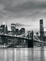 Флизелиновые фотообои город 206x275 см Черно-белый бруклинский мост (011VEA)+клей - вид 1 миниатюра