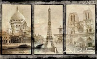 Флизелиновые фотообои в гостиную 416x254 см Винтажный Париж (021VEXXXL)+клей