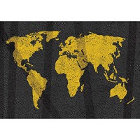 Флизелиновые фотообои 312x219 см Желтая карта на темном фоне (10000VEXXL) +клей - вид 1 миниатюра