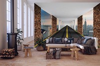 Флизелиновые фотообои с городом 416x254 см Дорога 3D Нью-Йорк в туннеле (10002VEXXXL) +клей