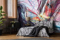 Флизелиновые фотообои искусство 368x280 см Абстракция резкие разноцветные мазки красок (10005V10) +клей