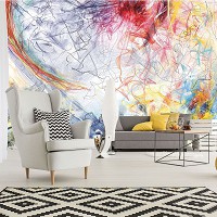 Флизелиновые фотообои в стиле модерн 416x254 см Набросал красочную абстракцию (10006VEXXXL) +клей
