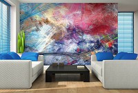 Флизелиновые фотообои на стену 416x254 см Набросал красочную абстракцию (10007VEXXXL) +клей