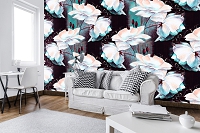 Красивые флизелиновые фотообои цветочный узор из белых роз (10031V)+клей - вид 5 миниатюра