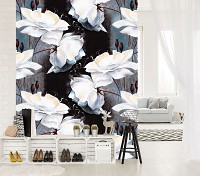 Флизелиновые фотообои 184x254 см Цветы Нарисованные Большие Розы (10032V4A)+клей