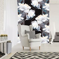 Флизелиновые фотообои 206x275 см Цветы Нарисованные Большие Розы (10032VEA)+клей