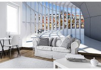 Флизелиновые фотообои 3д фото 416x254 см Вид из окна на город (10035VEXXXL) +клей