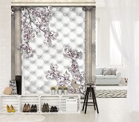 Флизелиновые фотообои с узорами 184x254 см Стеганый декор Колонны Цветы Алмазы (10038V4A)+клей - вид 6 миниатюра