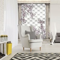 Флизелиновые фотообои с узорами 184x254 см Стеганый декор Колонны Цветы Алмазы (10038V4A)+клей - вид 7 миниатюра