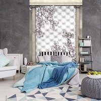 Флизелиновые фотообои с узорами 184x254 см Стеганый декор Колонны Цветы Алмазы (10038V4A)+клей