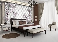 Флизелиновые фотообои 312x219 см Роскошная стена с цветами и колоннами (10038VEXXL) +клей