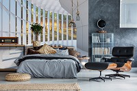 Флизелиновые фотообои 3д коридор 368x254 см Тоннель с большим окном с видом на закат в лесу (10056V8)+клей