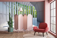 Флизелиновые фотообои 3д 312x219 см Вид из окна на зеленый лес (10057VEXXL) +клей - вид 7 миниатюра