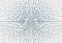 Флізелінові фотошпалери 3D абстракція в інтер'єрі Тунель та Білі сфери (10063V)+клей - вид 1 мініатюра