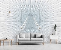 Флизелиновые фотообои искусство 416x254 см Абстракция белый туннель с шарами (10063VEXXXL) +клей