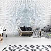 Флізелінові фотошпалери 3D абстракція в інтер'єрі Тунель та Білі сфери (10063V)+клей - вид 10 мініатюра