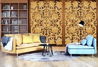 Флизелиновые фотообои Абстракция Орнаменты Деревянные Цветы Барельеф (10066V)+клей