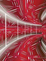 Флизелиновые фотообои три де 184x254 см Красный коридор 3D Геометрический Туннель (10075V4A)+клей - вид 1 миниатюра
