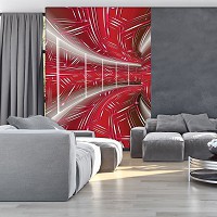 Флизелиновые фотообои три де 184x254 см Красный коридор 3D Геометрический Туннель (10075V4A)+клей - вид 6 миниатюра