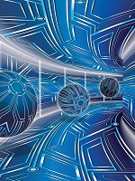 Флізелінові фотошпалери абстракція 206x275 см Синій коридор з кульками 3D Геометричний Тунель (10076VEA)+клей - вид 1 мініатюра