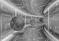 Флизелиновые 3д фотообои 3d 520x318 см Модерный туннель в сером цвете с шарами (10079VEXXXXXL) +клей - вид 1 миниатюра