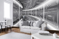 Флизелиновые фотообои 3 д Графитовый коридор Геометрический туннель (10080V)+клей - вид 5 миниатюра
