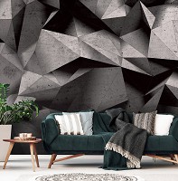 Флизелиновые фотообои Современная геометрическая абстракция 312x219 см 3Д острые углы (10091VEXXL)+клей