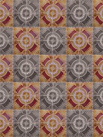 Флизелиновые фотообои геометрия орнаменты 184x254 см Серая и красная мозаика под плитку (10101V4A)+клей