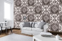 Флизелиновые фотообои абстракция 416x254 см Мозаика в шахматном порядке с узорами (10103VEXXXL) +клей