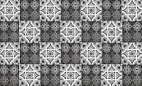Абстрактные флизелиновые фотообои 460x300 см Мозаика в черно-белом цвете на плитке (10104V12) +клей - вид 1 миниатюра