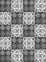Флизелиновые фотообои с геометрическим рисунком орнамент 206x275 см Черно-белая мозаика под плитку (10104VEA)+клей - вид 1 миниатюра