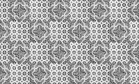 Флізелінові фотошпалери візерунки 368x254 см Мозаїка у чорно-білому кольорі на плитці з візерунками (10105V8) +клей - вид 1 мініатюра