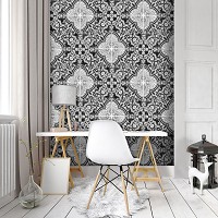 Флизелиновые фотообои геометрия 206x275 см Красивая мозаика под плитку восточный орнамент (10106VEA)+клей