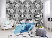 Флизелиновые фотообои геометрический узор 368x280 см Мозаика под плитку с узорами (10106V10) +клей