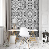 Флизелиновые фотообои абстракция в интерьере орнамент 184x254 см Красивая серая мозаика под плитку (10108V4A)+клей