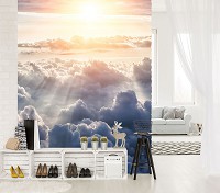 Флизелиновые красивые фотообои с природой 184x254 см Небо - Солнце над облаками (10109V4A)+клей