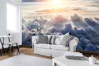 Флизелиновые фото обои природа 254х184 см Небо - Солнце над облаками (10109V4)+клей