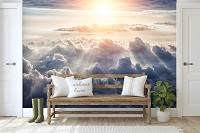 Фотообои с природой в интерьере 368x254 см Небо - Солнце над облаками (10109P8)+клей