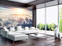 Флизелиновые фотообои Природа  Небо - Солнце над облаками (10109V)+клей