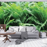 Флизелиновые фотообои 3д 368x254 см Зеленые папоротники Ботанические листья (10111V8)+клей - вид 8 миниатюра