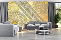 Флизелиновые фотообои искусство 520x318 см Мандала в золоте в узорах и линиях (10118VEXXXXXL) +клей