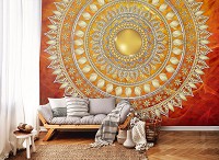 Флизелиновые фотообои восточный стиль 416x254 см Мандала в красном с узорами (10120VEXXXL) +клей