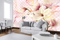 Готовые флизелиновые фотообои цветы 416x254 см Нежная магнолия (10124VEXXXL)+клей